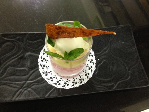verrine glacée de framboises au basilic 1